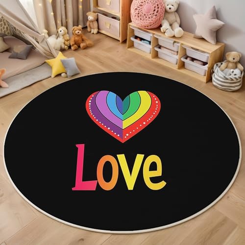 ALTCIRNMD Area Wohnzimmerteppich Schlafzimmerteppich Farbe Liebesworte Teppich 3D-Gedruckter Soft-Touch,Elegante Kunst Für Kinderzimmer Schlafzimmer Dekoration 100Cm ALTCIRNMD Area Wohnzimmerteppich Schlafzimmerteppich Farbe Liebesworte Teppich 3D-Gedruckter Soft-Touch,Elegante Kunst Für Kinderzimmer Schlafzimmer Dekoration 100Cm von ALTCIRNMD