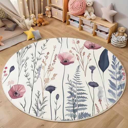 ALTCIRNMD Area Wohnzimmerteppich Schlafzimmerteppich Puderblau Mohngrüne Blätter Teppich 3D-Gedruckter Soft-Touch,Aquarellpflanzen Für Kinderzimmer Schlafzimmer Dekoration 100Cm ALTCIRNMD Area Wohnzimmerteppich Schlafzimmerteppich Puderblau Mohngrüne Blätter Teppich 3D-Gedruckter Soft-Touch,Aquarellpflanzen Für Kinderzimmer Schlafzimmer Dekoration 100Cm von ALTCIRNMD