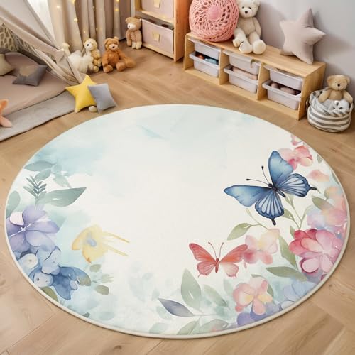 ALTCIRNMD Area Wohnzimmerteppich Schlafzimmerteppich Puderblau Schmetterlingsblumen Teppich 3D-Gedruckter Soft-Touch,Abbildung Von Pflanzen Für Kinderzimmer Schlafzimmer Dekoration 120Cm ALTCIRNMD Area Wohnzimmerteppich Schlafzimmerteppich Puderblau Schmetterlingsblumen Teppich 3D-Gedruckter Soft-Touch,Abbildung Von Pflanzen Für Kinderzimmer Schlafzimmer Dekoration 120Cm von ALTCIRNMD