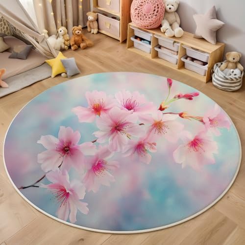 ALTCIRNMD Area Wohnzimmerteppich Schlafzimmerteppich Rosa Kirschblüten Auf Zweigen Teppich 3D-Gedruckter Soft-Touch,Aquarellpflanzen Für Kinderzimmer Schlafzimmer Dekoration 180Cm ALTCIRNMD Area Wohnzimmerteppich Schlafzimmerteppich Rosa Kirschblüten Auf Zweigen Teppich 3D-Gedruckter Soft-Touch,Aquarellpflanzen Für Kinderzimmer Schlafzimmer Dekoration 180Cm von ALTCIRNMD