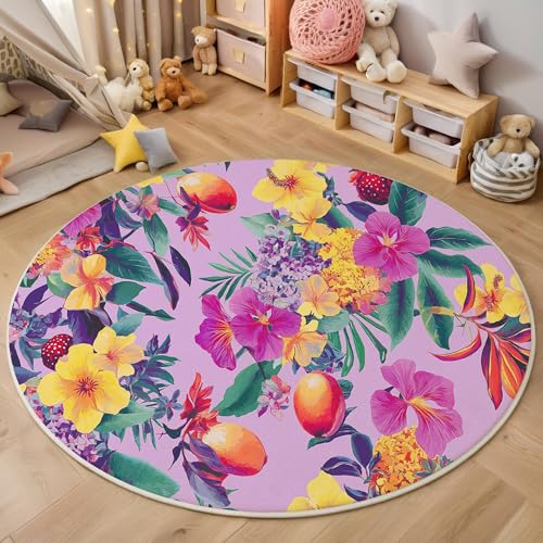 ALTCIRNMD Area Wohnzimmerteppich Schlafzimmerteppich Rosa Lila Mangoblüten Teppich 3D-Gedruckter Soft-Touch,Tropische Pflanzen Für Kinderzimmer Schlafzimmer Dekoration 160Cm ALTCIRNMD Area Wohnzimmerteppich Schlafzimmerteppich Rosa Lila Mangoblüten Teppich 3D-Gedruckter Soft-Touch,Tropische Pflanzen Für Kinderzimmer Schlafzimmer Dekoration 160Cm von ALTCIRNMD