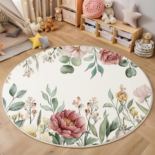 ALTCIRNMD Area Wohnzimmerteppich Schlafzimmerteppich Rot Grün Rosengrüne Blätter Teppich 3D-Gedruckter Soft-Touch,Aquarellpflanzen Für Kinderzimmer Schlafzimmer Dekoration 140Cm ALTCIRNMD Area Wohnzimmerteppich Schlafzimmerteppich Rot Grün Rosengrüne Blätter Teppich 3D-Gedruckter Soft-Touch,Aquarellpflanzen Für Kinderzimmer Schlafzimmer Dekoration 140Cm von ALTCIRNMD
