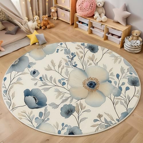ALTCIRNMD Area Wohnzimmerteppich Schlafzimmerteppich Silberblau Anemonenblüten Teppich 3D-Gedruckter Soft-Touch,Illustration Pflanzen Für Kinderzimmer Schlafzimmer Dekoration 120Cm ALTCIRNMD Area Wohnzimmerteppich Schlafzimmerteppich Silberblau Anemonenblüten Teppich 3D-Gedruckter Soft-Touch,Illustration Pflanzen Für Kinderzimmer Schlafzimmer Dekoration 120Cm von ALTCIRNMD