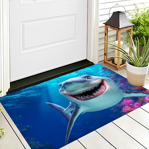 ALTCIRNMD Badteppich rutschfeste,3D-Muster Fußmatte Blau Korallenhai,Badezimmer Deko,Meereslebewesen Badematte Rutschfester Badezimmerteppich Absorbierender Dekorative,90X150Cm ALTCIRNMD Badteppich rutschfeste,3D-Muster Fußmatte Blau Korallenhai,Badezimmer Deko,Meereslebewesen Badematte Rutschfester Badezimmerteppich Absorbierender Dekorative,90X150Cm von ALTCIRNMD