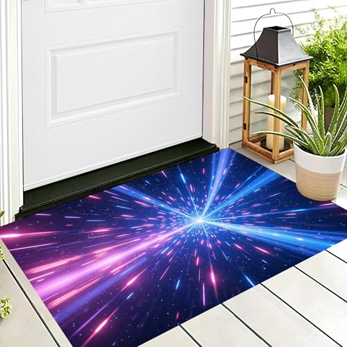 ALTCIRNMD Badteppich rutschfeste,3D-Muster Fußmatte Blau-Lila Blitzstreifen,Badezimmer Deko,Weltraumkunst Badematte Rutschfester Badezimmerteppich Absorbierender Dekorative,50X80Cm ALTCIRNMD Badteppich rutschfeste,3D-Muster Fußmatte Blau-Lila Blitzstreifen,Badezimmer Deko,Weltraumkunst Badematte Rutschfester Badezimmerteppich Absorbierender Dekorative,50X80Cm von ALTCIRNMD