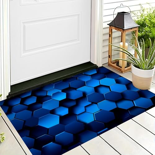 ALTCIRNMD Badteppich rutschfeste,3D-Muster Fußmatte Blau Mode-Sechseck,Badezimmer Deko,Abstrakte Geometrie Badematte Rutschfester Badezimmerteppich Absorbierender Dekorative,50X80Cm ALTCIRNMD Badteppich rutschfeste,3D-Muster Fußmatte Blau Mode-Sechseck,Badezimmer Deko,Abstrakte Geometrie Badematte Rutschfester Badezimmerteppich Absorbierender Dekorative,50X80Cm von ALTCIRNMD