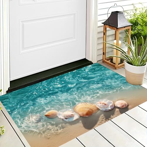 ALTCIRNMD Badteppich rutschfeste,3D-Muster Fußmatte Blau Muschel Ozean,Badezimmer Deko,Tropische Landschaft Badematte Rutschfester Badezimmerteppich Absorbierender Dekorative,40X60Cm ALTCIRNMD Badteppich rutschfeste,3D-Muster Fußmatte Blau Muschel Ozean,Badezimmer Deko,Tropische Landschaft Badematte Rutschfester Badezimmerteppich Absorbierender Dekorative,40X60Cm von ALTCIRNMD