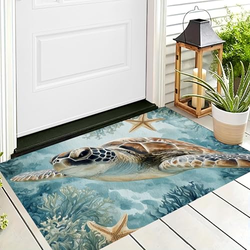 ALTCIRNMD Badteppich rutschfeste,3D-Muster Fußmatte Blaubraun Schwimmende Schildkröten,Badezimmer Deko,Meereslebewesen Badematte Rutschfester Badezimmerteppich Absorbierender Dekorative,40X60Cm ALTCIRNMD Badteppich rutschfeste,3D-Muster Fußmatte Blaubraun Schwimmende Schildkröten,Badezimmer Deko,Meereslebewesen Badematte Rutschfester Badezimmerteppich Absorbierender Dekorative,40X60Cm von ALTCIRNMD