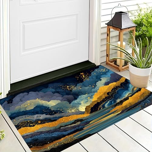 ALTCIRNMD Badteppich rutschfeste,3D-Muster Fußmatte Blaugold Nebelfluss,Badezimmer Deko,Fantasielandschaft Badematte Rutschfester Badezimmerteppich Absorbierender Dekorative,50X80Cm ALTCIRNMD Badteppich rutschfeste,3D-Muster Fußmatte Blaugold Nebelfluss,Badezimmer Deko,Fantasielandschaft Badematte Rutschfester Badezimmerteppich Absorbierender Dekorative,50X80Cm von ALTCIRNMD