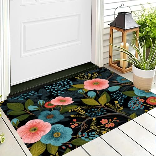ALTCIRNMD Badteppich rutschfeste,3D-Muster Fußmatte Blaugrün Grüne Blätter Und Blüten,Badezimmer Deko,Retro-Pflanzen Badematte Rutschfester Badezimmerteppich Absorbierender Dekorative,60X90Cm ALTCIRNMD Badteppich rutschfeste,3D-Muster Fußmatte Blaugrün Grüne Blätter Und Blüten,Badezimmer Deko,Retro-Pflanzen Badematte Rutschfester Badezimmerteppich Absorbierender Dekorative,60X90Cm von ALTCIRNMD