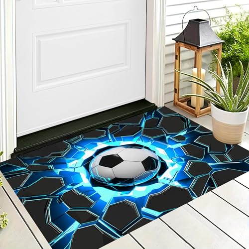 ALTCIRNMD Badteppich rutschfeste,3D-Muster Fußmatte Blauschwarz Sechseckiger Fußball,Badezimmer Deko,Cartoon-Kunst Badematte Rutschfester Badezimmerteppich Absorbierender Dekorative,60X90Cm ALTCIRNMD Badteppich rutschfeste,3D-Muster Fußmatte Blauschwarz Sechseckiger Fußball,Badezimmer Deko,Cartoon-Kunst Badematte Rutschfester Badezimmerteppich Absorbierender Dekorative,60X90Cm von ALTCIRNMD