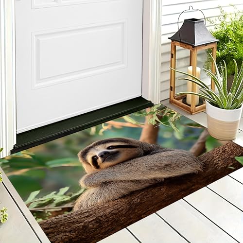 ALTCIRNMD Badteppich rutschfeste,3D-Muster Fußmatte Braun Grünes Blattfaultier,Badezimmer Deko,Tropische Tiere Badematte Rutschfester Badezimmerteppich Absorbierender Dekorative,40X60Cm ALTCIRNMD Badteppich rutschfeste,3D-Muster Fußmatte Braun Grünes Blattfaultier,Badezimmer Deko,Tropische Tiere Badematte Rutschfester Badezimmerteppich Absorbierender Dekorative,40X60Cm von ALTCIRNMD