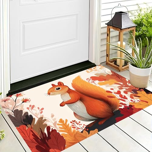 ALTCIRNMD Badteppich rutschfeste,3D-Muster Fußmatte Braun Herbstlaub Eichhörnchen,Badezimmer Deko,Cartoon-Tiere Badematte Rutschfester Badezimmerteppich Absorbierender Dekorative,80X120Cm ALTCIRNMD Badteppich rutschfeste,3D-Muster Fußmatte Braun Herbstlaub Eichhörnchen,Badezimmer Deko,Cartoon-Tiere Badematte Rutschfester Badezimmerteppich Absorbierender Dekorative,80X120Cm von ALTCIRNMD
