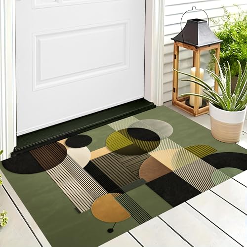 ALTCIRNMD Badteppich rutschfeste,3D-Muster Fußmatte Braungrün Kreisstreifen,Badezimmer Deko,Retro-Geometrie Badematte Rutschfester Badezimmerteppich Absorbierender Dekorative,40X60Cm ALTCIRNMD Badteppich rutschfeste,3D-Muster Fußmatte Braungrün Kreisstreifen,Badezimmer Deko,Retro-Geometrie Badematte Rutschfester Badezimmerteppich Absorbierender Dekorative,40X60Cm von ALTCIRNMD