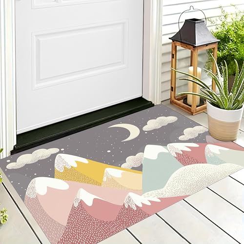 ALTCIRNMD Badteppich rutschfeste,3D-Muster Fußmatte Cremefarben Bergmond,Badezimmer Deko,Verträumte Landschaft Badematte Rutschfester Badezimmerteppich Absorbierender Dekorative,60X90Cm ALTCIRNMD Badteppich rutschfeste,3D-Muster Fußmatte Cremefarben Bergmond,Badezimmer Deko,Verträumte Landschaft Badematte Rutschfester Badezimmerteppich Absorbierender Dekorative,60X90Cm von ALTCIRNMD