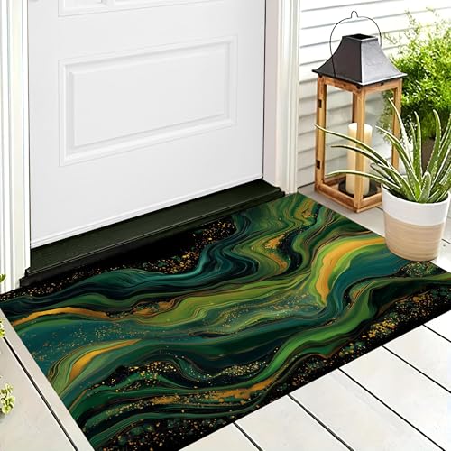 ALTCIRNMD Badteppich rutschfeste,3D-Muster Fußmatte Dunkelblau Linearer Marmor,Badezimmer Deko,Abstrakte Kunst Badematte Rutschfester Badezimmerteppich Absorbierender Dekorative,50X80Cm von ALTCIRNMD