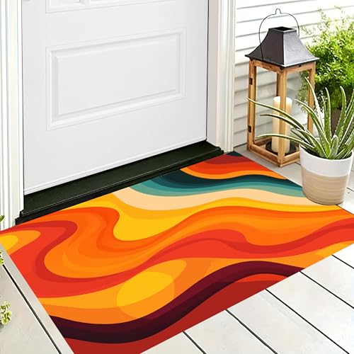 ALTCIRNMD Badteppich rutschfeste,3D-Muster Fußmatte Farbe Wellenförmige Streifen,Badezimmer Deko,Abstrakt Retro Badematte Rutschfester Badezimmerteppich Absorbierender Dekorative,50X80Cm ALTCIRNMD Badteppich rutschfeste,3D-Muster Fußmatte Farbe Wellenförmige Streifen,Badezimmer Deko,Abstrakt Retro Badematte Rutschfester Badezimmerteppich Absorbierender Dekorative,50X80Cm von ALTCIRNMD