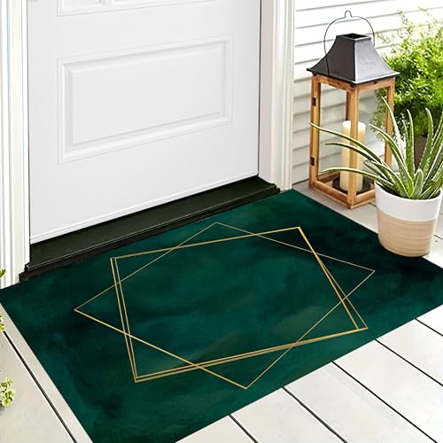 ALTCIRNMD Badteppich rutschfeste,3D-Muster Fußmatte Goldenes Grün Liniengeometrie,Badezimmer Deko,Minimal Art Badematte Rutschfester Badezimmerteppich Absorbierender Dekorative,40X60Cm ALTCIRNMD Badteppich rutschfeste,3D-Muster Fußmatte Goldenes Grün Liniengeometrie,Badezimmer Deko,Minimal Art Badematte Rutschfester Badezimmerteppich Absorbierender Dekorative,40X60Cm von ALTCIRNMD