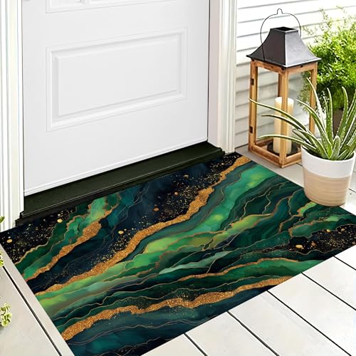 ALTCIRNMD Badteppich rutschfeste,3D-Muster Fußmatte Goldenes Grün Marmorstruktur,Badezimmer Deko,Abstrakte Kunst Badematte Rutschfester Badezimmerteppich Absorbierender Dekorative,80X120Cm ALTCIRNMD Badteppich rutschfeste,3D-Muster Fußmatte Goldenes Grün Marmorstruktur,Badezimmer Deko,Abstrakte Kunst Badematte Rutschfester Badezimmerteppich Absorbierender Dekorative,80X120Cm von ALTCIRNMD