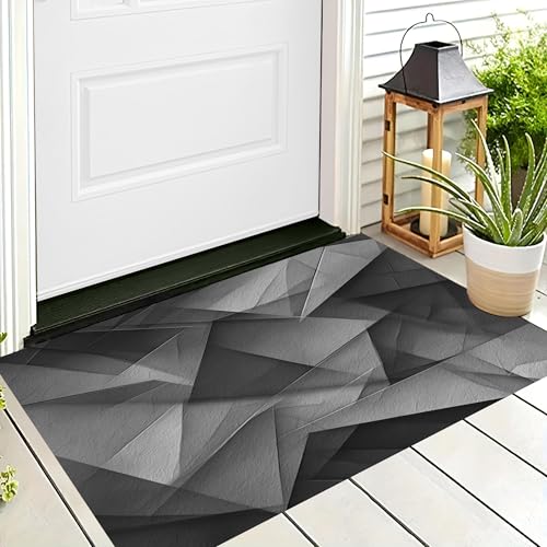 ALTCIRNMD Badteppich rutschfeste,3D-Muster Fußmatte Grau Papiergeschnittenes Dreieck,Badezimmer Deko,Abstrakte Geometrie Badematte Rutschfester Badezimmerteppich Absorbierender Dekorative,40X60Cm ALTCIRNMD Badteppich rutschfeste,3D-Muster Fußmatte Grau Papiergeschnittenes Dreieck,Badezimmer Deko,Abstrakte Geometrie Badematte Rutschfester Badezimmerteppich Absorbierender Dekorative,40X60Cm von ALTCIRNMD
