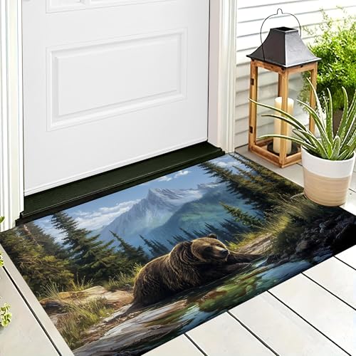 ALTCIRNMD Badteppich rutschfeste,3D-Muster Fußmatte Graugrün Flussgrizzlies,Badezimmer Deko,Ölgemälde Tiere Badematte Rutschfester Badezimmerteppich Absorbierender Dekorative,80X120Cm ALTCIRNMD Badteppich rutschfeste,3D-Muster Fußmatte Graugrün Flussgrizzlies,Badezimmer Deko,Ölgemälde Tiere Badematte Rutschfester Badezimmerteppich Absorbierender Dekorative,80X120Cm von ALTCIRNMD