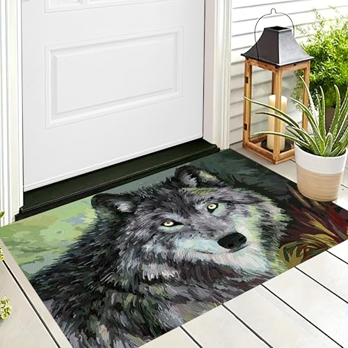 ALTCIRNMD Badteppich rutschfeste,3D-Muster Fußmatte Graugrün Persönlichkeit des Grauwolfs,Badezimmer Deko,Tintentiere Badematte Rutschfester Badezimmerteppich Absorbierender Dekorative,90X150Cm ALTCIRNMD Badteppich rutschfeste,3D-Muster Fußmatte Graugrün Persönlichkeit des Grauwolfs,Badezimmer Deko,Tintentiere Badematte Rutschfester Badezimmerteppich Absorbierender Dekorative,90X150Cm von ALTCIRNMD