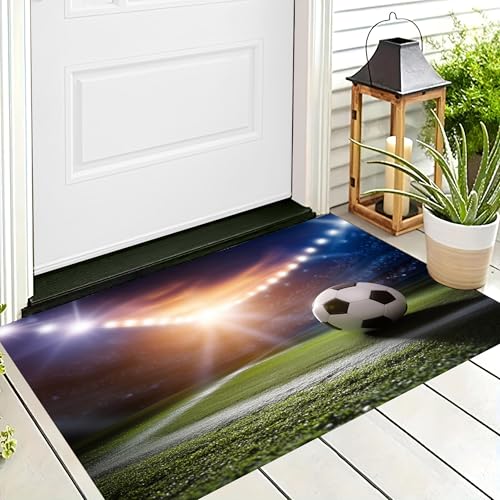 ALTCIRNMD Badteppich rutschfeste,3D-Muster Fußmatte Grün Flash-Fußballfeld,Badezimmer Deko,Leistungssport Badematte Rutschfester Badezimmerteppich Absorbierender Dekorative,60X90Cm ALTCIRNMD Badteppich rutschfeste,3D-Muster Fußmatte Grün Flash-Fußballfeld,Badezimmer Deko,Leistungssport Badematte Rutschfester Badezimmerteppich Absorbierender Dekorative,60X90Cm von ALTCIRNMD