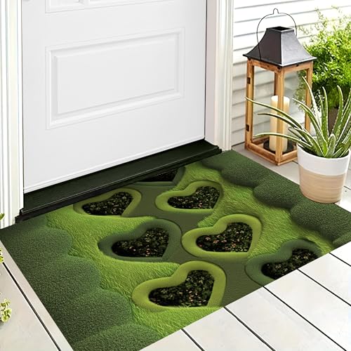 ALTCIRNMD Badteppich rutschfeste,3D-Muster Fußmatte Grün Grünes Gras Liebesherz,Badezimmer Deko,Natürliche Romantik Badematte Rutschfester Badezimmerteppich Absorbierender Dekorative,70X100Cm ALTCIRNMD Badteppich rutschfeste,3D-Muster Fußmatte Grün Grünes Gras Liebesherz,Badezimmer Deko,Natürliche Romantik Badematte Rutschfester Badezimmerteppich Absorbierender Dekorative,70X100Cm von ALTCIRNMD