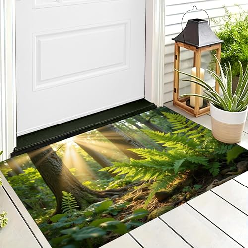 ALTCIRNMD Badteppich rutschfeste,3D-Muster Fußmatte Grün Sonnenscheinwald,Badezimmer Deko,Natürliche Landschaft Badematte Rutschfester Badezimmerteppich Absorbierender Dekorative,90X150Cm ALTCIRNMD Badteppich rutschfeste,3D-Muster Fußmatte Grün Sonnenscheinwald,Badezimmer Deko,Natürliche Landschaft Badematte Rutschfester Badezimmerteppich Absorbierender Dekorative,90X150Cm von ALTCIRNMD