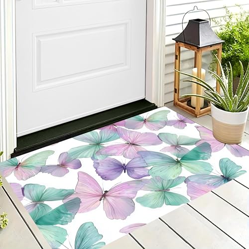 ALTCIRNMD Badteppich rutschfeste,3D-Muster Fußmatte Lila-Grün Aquarell Schmetterling,Badezimmer Deko,Schöne Insekten Badematte Rutschfester Badezimmerteppich Absorbierender Dekorative,70X100Cm ALTCIRNMD Badteppich rutschfeste,3D-Muster Fußmatte Lila-Grün Aquarell Schmetterling,Badezimmer Deko,Schöne Insekten Badematte Rutschfester Badezimmerteppich Absorbierender Dekorative,70X100Cm von ALTCIRNMD