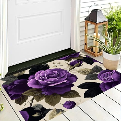 ALTCIRNMD Badteppich rutschfeste,3D-Muster Fußmatte Lila Rosenblüten,Badezimmer Deko,Retro-Pflanzen Badematte Rutschfester Badezimmerteppich Absorbierender Dekorative,90X150Cm ALTCIRNMD Badteppich rutschfeste,3D-Muster Fußmatte Lila Rosenblüten,Badezimmer Deko,Retro-Pflanzen Badematte Rutschfester Badezimmerteppich Absorbierender Dekorative,90X150Cm von ALTCIRNMD