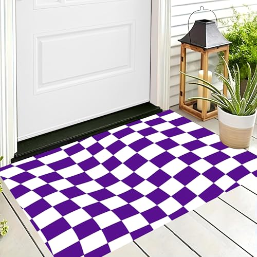 ALTCIRNMD Badteppich rutschfeste,3D-Muster Fußmatte Lila Weiß Einfaches Raster,Badezimmer Deko,Psychedelische Geometrie Badematte Rutschfester Badezimmerteppich Absorbierender Dekorative,60X90Cm ALTCIRNMD Badteppich rutschfeste,3D-Muster Fußmatte Lila Weiß Einfaches Raster,Badezimmer Deko,Psychedelische Geometrie Badematte Rutschfester Badezimmerteppich Absorbierender Dekorative,60X90Cm von ALTCIRNMD