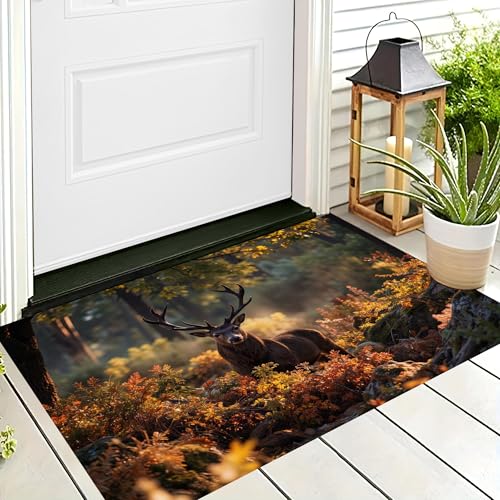 ALTCIRNMD Badteppich rutschfeste,3D-Muster Fußmatte Orange Braun Buschhirsch,Badezimmer Deko,Herbstpflanzen Badematte Rutschfester Badezimmerteppich Absorbierender Dekorative,40X60Cm ALTCIRNMD Badteppich rutschfeste,3D-Muster Fußmatte Orange Braun Buschhirsch,Badezimmer Deko,Herbstpflanzen Badematte Rutschfester Badezimmerteppich Absorbierender Dekorative,40X60Cm von ALTCIRNMD