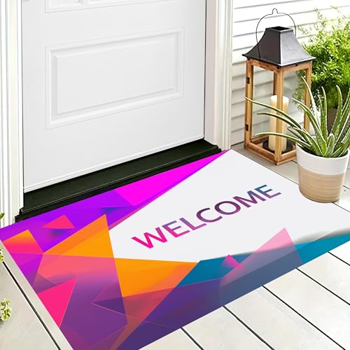 ALTCIRNMD Badteppich rutschfeste,3D-Muster Fußmatte Orange-Lila Textdreieck,Badezimmer Deko,Geometrie Der Zukunft Badematte Rutschfester Badezimmerteppich Absorbierender Dekorative,80X120Cm ALTCIRNMD Badteppich rutschfeste,3D-Muster Fußmatte Orange-Lila Textdreieck,Badezimmer Deko,Geometrie Der Zukunft Badematte Rutschfester Badezimmerteppich Absorbierender Dekorative,80X120Cm von ALTCIRNMD