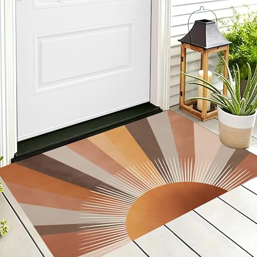ALTCIRNMD Badteppich rutschfeste,3D-Muster Fußmatte Orange-Rot Sonnenlinien,Badezimmer Deko,Böhmische Kunst Badematte Rutschfester Badezimmerteppich Absorbierender Dekorative,70X100Cm ALTCIRNMD Badteppich rutschfeste,3D-Muster Fußmatte Orange-Rot Sonnenlinien,Badezimmer Deko,Böhmische Kunst Badematte Rutschfester Badezimmerteppich Absorbierender Dekorative,70X100Cm von ALTCIRNMD