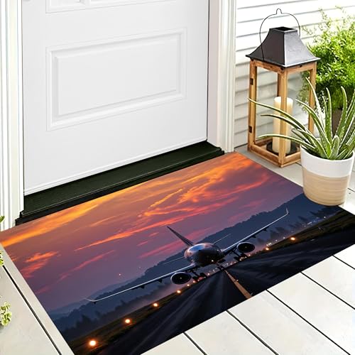 ALTCIRNMD Badteppich rutschfeste,3D-Muster Fußmatte Orange-Rot Sonnenuntergangsflugzeug,Badezimmer Deko,Modelandschaft Badematte Rutschfester Badezimmerteppich Absorbierender Dekorative,60X90Cm ALTCIRNMD Badteppich rutschfeste,3D-Muster Fußmatte Orange-Rot Sonnenuntergangsflugzeug,Badezimmer Deko,Modelandschaft Badematte Rutschfester Badezimmerteppich Absorbierender Dekorative,60X90Cm von ALTCIRNMD