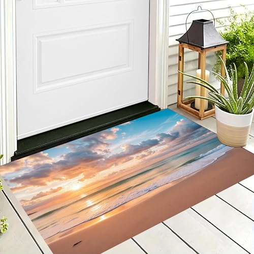 ALTCIRNMD Badteppich rutschfeste,3D-Muster Fußmatte Orange-Rot Sonnenuntergangsstrand,Badezimmer Deko,Ruhige Landschaft Badematte Rutschfester Badezimmerteppich Absorbierender Dekorative,40X60Cm ALTCIRNMD Badteppich rutschfeste,3D-Muster Fußmatte Orange-Rot Sonnenuntergangsstrand,Badezimmer Deko,Ruhige Landschaft Badematte Rutschfester Badezimmerteppich Absorbierender Dekorative,40X60Cm von ALTCIRNMD