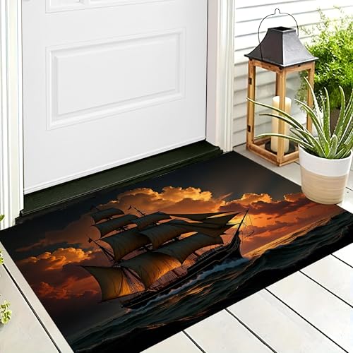 ALTCIRNMD Badteppich rutschfeste,3D-Muster Fußmatte Orange Schwarz Himmelssegeln,Badezimmer Deko,Dramatische Landschaft Badematte Rutschfester Badezimmerteppich Absorbierender Dekorative,40X60Cm ALTCIRNMD Badteppich rutschfeste,3D-Muster Fußmatte Orange Schwarz Himmelssegeln,Badezimmer Deko,Dramatische Landschaft Badematte Rutschfester Badezimmerteppich Absorbierender Dekorative,40X60Cm von ALTCIRNMD