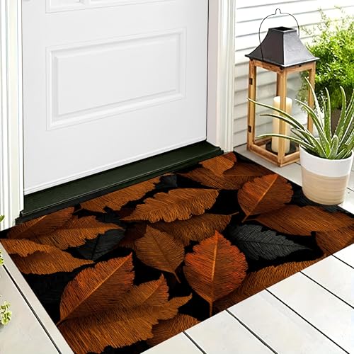 ALTCIRNMD Badteppich rutschfeste,3D-Muster Fußmatte Orange Schwarz Holzmaserung Blätter,Badezimmer Deko,Natürliche Pflanzen Badematte Rutschfester Badezimmerteppich Absorbierender Dekorative,40X60Cm ALTCIRNMD Badteppich rutschfeste,3D-Muster Fußmatte Orange Schwarz Holzmaserung Blätter,Badezimmer Deko,Natürliche Pflanzen Badematte Rutschfester Badezimmerteppich Absorbierender Dekorative,40X60Cm von ALTCIRNMD