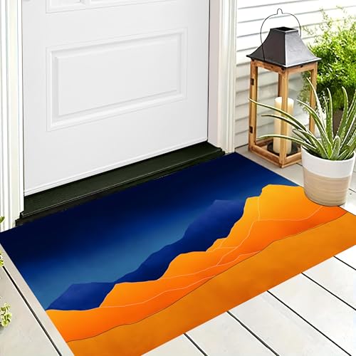 ALTCIRNMD Badteppich rutschfeste,3D-Muster Fußmatte Orangeblau Berglinien,Badezimmer Deko,Aquarellkunst Badematte Rutschfester Badezimmerteppich Absorbierender Dekorative,50X80Cm ALTCIRNMD Badteppich rutschfeste,3D-Muster Fußmatte Orangeblau Berglinien,Badezimmer Deko,Aquarellkunst Badematte Rutschfester Badezimmerteppich Absorbierender Dekorative,50X80Cm von ALTCIRNMD