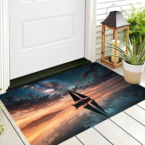 ALTCIRNMD Badteppich rutschfeste,3D-Muster Fußmatte Orangeblau Sonnenaufgangssee,Badezimmer Deko,Verträumte Landschaft Badematte Rutschfester Badezimmerteppich Absorbierender Dekorative,50X80Cm ALTCIRNMD Badteppich rutschfeste,3D-Muster Fußmatte Orangeblau Sonnenaufgangssee,Badezimmer Deko,Verträumte Landschaft Badematte Rutschfester Badezimmerteppich Absorbierender Dekorative,50X80Cm von ALTCIRNMD