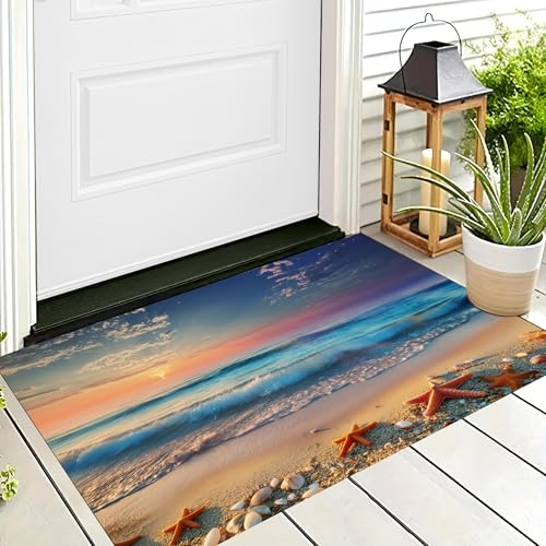 ALTCIRNMD Badteppich rutschfeste,3D-Muster Fußmatte Orangeblau Sonnenuntergangsstrand,Badezimmer Deko,Modelandschaft Badematte Rutschfester Badezimmerteppich Absorbierender Dekorative,60X90Cm ALTCIRNMD Badteppich rutschfeste,3D-Muster Fußmatte Orangeblau Sonnenuntergangsstrand,Badezimmer Deko,Modelandschaft Badematte Rutschfester Badezimmerteppich Absorbierender Dekorative,60X90Cm von ALTCIRNMD