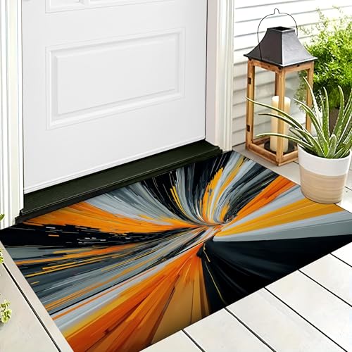 ALTCIRNMD Badteppich rutschfeste,3D-Muster Fußmatte Orangeweiß Dynamische Streifen,Badezimmer Deko,Abstrakte Kunst Badematte Rutschfester Badezimmerteppich Absorbierender Dekorative,40X60Cm ALTCIRNMD Badteppich rutschfeste,3D-Muster Fußmatte Orangeweiß Dynamische Streifen,Badezimmer Deko,Abstrakte Kunst Badematte Rutschfester Badezimmerteppich Absorbierender Dekorative,40X60Cm von ALTCIRNMD