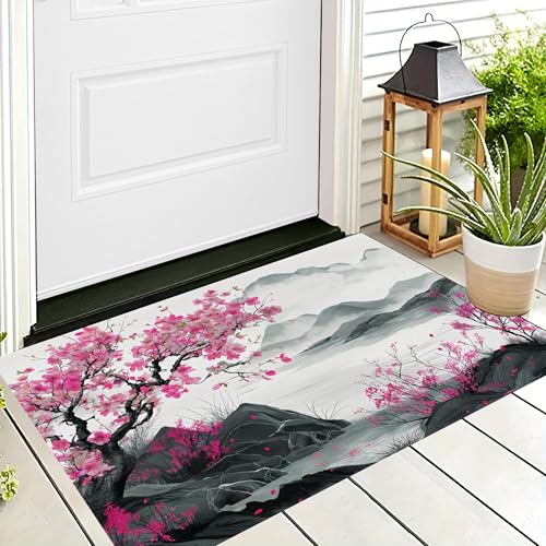ALTCIRNMD Badteppich rutschfeste,3D-Muster Fußmatte Rosa Bergpflaumenblüten,Badezimmer Deko,Tintenlandschaft Badematte Rutschfester Badezimmerteppich Absorbierender Dekorative,50X80Cm ALTCIRNMD Badteppich rutschfeste,3D-Muster Fußmatte Rosa Bergpflaumenblüten,Badezimmer Deko,Tintenlandschaft Badematte Rutschfester Badezimmerteppich Absorbierender Dekorative,50X80Cm von ALTCIRNMD