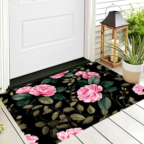 ALTCIRNMD Badteppich rutschfeste,3D-Muster Fußmatte Rosa Grün Rosengrüne Blätter,Badezimmer Deko,Retro-Aquarell Badematte Rutschfester Badezimmerteppich Absorbierender Dekorative,60X90Cm ALTCIRNMD Badteppich rutschfeste,3D-Muster Fußmatte Rosa Grün Rosengrüne Blätter,Badezimmer Deko,Retro-Aquarell Badematte Rutschfester Badezimmerteppich Absorbierender Dekorative,60X90Cm von ALTCIRNMD