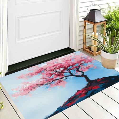 ALTCIRNMD Badteppich rutschfeste,3D-Muster Fußmatte Rosa Kirschblüten Auf Berggipfeln,Badezimmer Deko,Tintenlandschaft Badematte Rutschfester Badezimmerteppich Absorbierender Dekorative,90X150Cm ALTCIRNMD Badteppich rutschfeste,3D-Muster Fußmatte Rosa Kirschblüten Auf Berggipfeln,Badezimmer Deko,Tintenlandschaft Badematte Rutschfester Badezimmerteppich Absorbierender Dekorative,90X150Cm von ALTCIRNMD