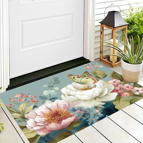 ALTCIRNMD Badteppich rutschfeste,3D-Muster Fußmatte Rosa Schmetterlingsblumen,Badezimmer Deko,Natürliche Pflanzen Badematte Rutschfester Badezimmerteppich Absorbierender Dekorative,40X60Cm ALTCIRNMD Badteppich rutschfeste,3D-Muster Fußmatte Rosa Schmetterlingsblumen,Badezimmer Deko,Natürliche Pflanzen Badematte Rutschfester Badezimmerteppich Absorbierender Dekorative,40X60Cm von ALTCIRNMD