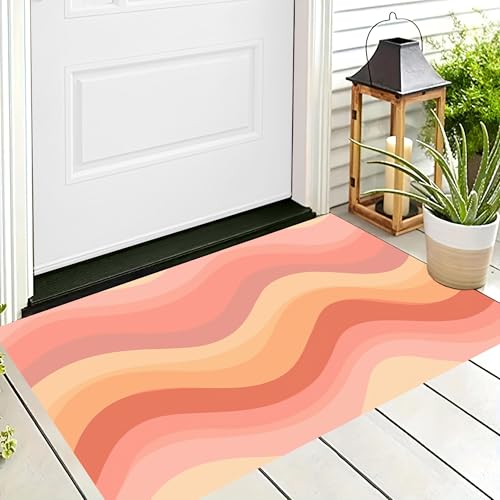 ALTCIRNMD Badteppich rutschfeste,3D-Muster Fußmatte Rosa Wellenförmige Streifen,Badezimmer Deko,Minimalistische Ästhetik Badematte Rutschfester Badezimmerteppich Absorbierender Dekorative,40X60Cm ALTCIRNMD Badteppich rutschfeste,3D-Muster Fußmatte Rosa Wellenförmige Streifen,Badezimmer Deko,Minimalistische Ästhetik Badematte Rutschfester Badezimmerteppich Absorbierender Dekorative,40X60Cm von ALTCIRNMD