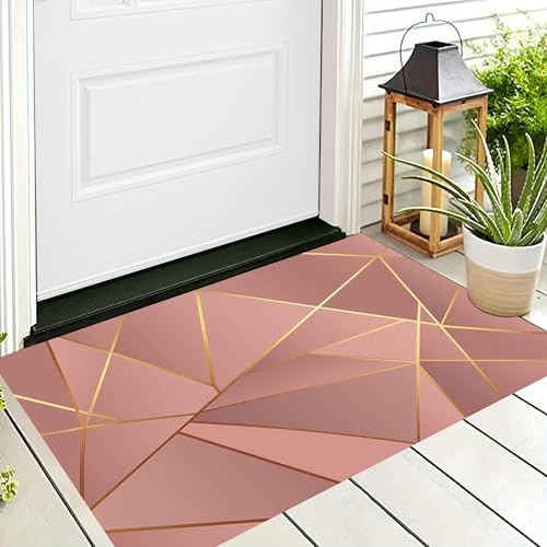 ALTCIRNMD Badteppich rutschfeste,3D-Muster Fußmatte Roségold Liniengeometrie,Badezimmer Deko,Abstrakte Kunst Badematte Rutschfester Badezimmerteppich Absorbierender Dekorative,40X60Cm ALTCIRNMD Badteppich rutschfeste,3D-Muster Fußmatte Roségold Liniengeometrie,Badezimmer Deko,Abstrakte Kunst Badematte Rutschfester Badezimmerteppich Absorbierender Dekorative,40X60Cm von ALTCIRNMD