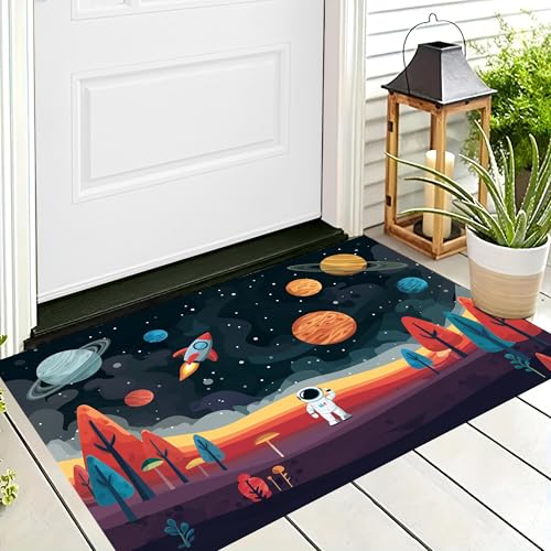 ALTCIRNMD Badteppich rutschfeste,3D-Muster Fußmatte Rot Astronauten-Raumschiff,Badezimmer Deko,Cartoon-Illustration Badematte Rutschfester Badezimmerteppich Absorbierender Dekorative,60X90Cm ALTCIRNMD Badteppich rutschfeste,3D-Muster Fußmatte Rot Astronauten-Raumschiff,Badezimmer Deko,Cartoon-Illustration Badematte Rutschfester Badezimmerteppich Absorbierender Dekorative,60X90Cm von ALTCIRNMD